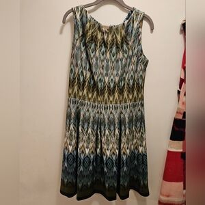 NWT Gabby Skye Ikat print A-line sleeveless dress US 12